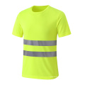 Camiseta de seguridad barata transpirable con dos tiras reflectantes
